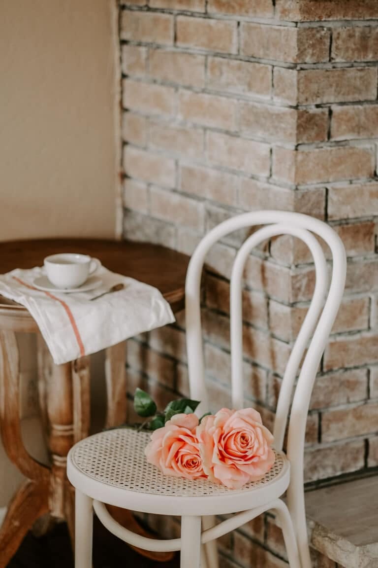 cafe set in dining room for a breakfast nook