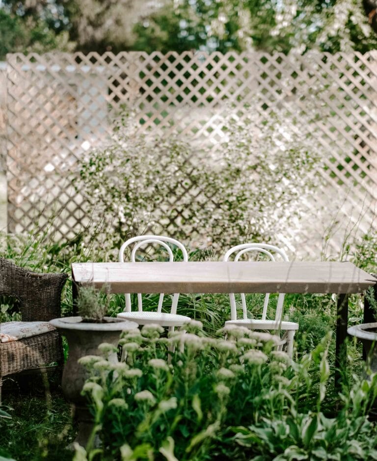 table in garden
