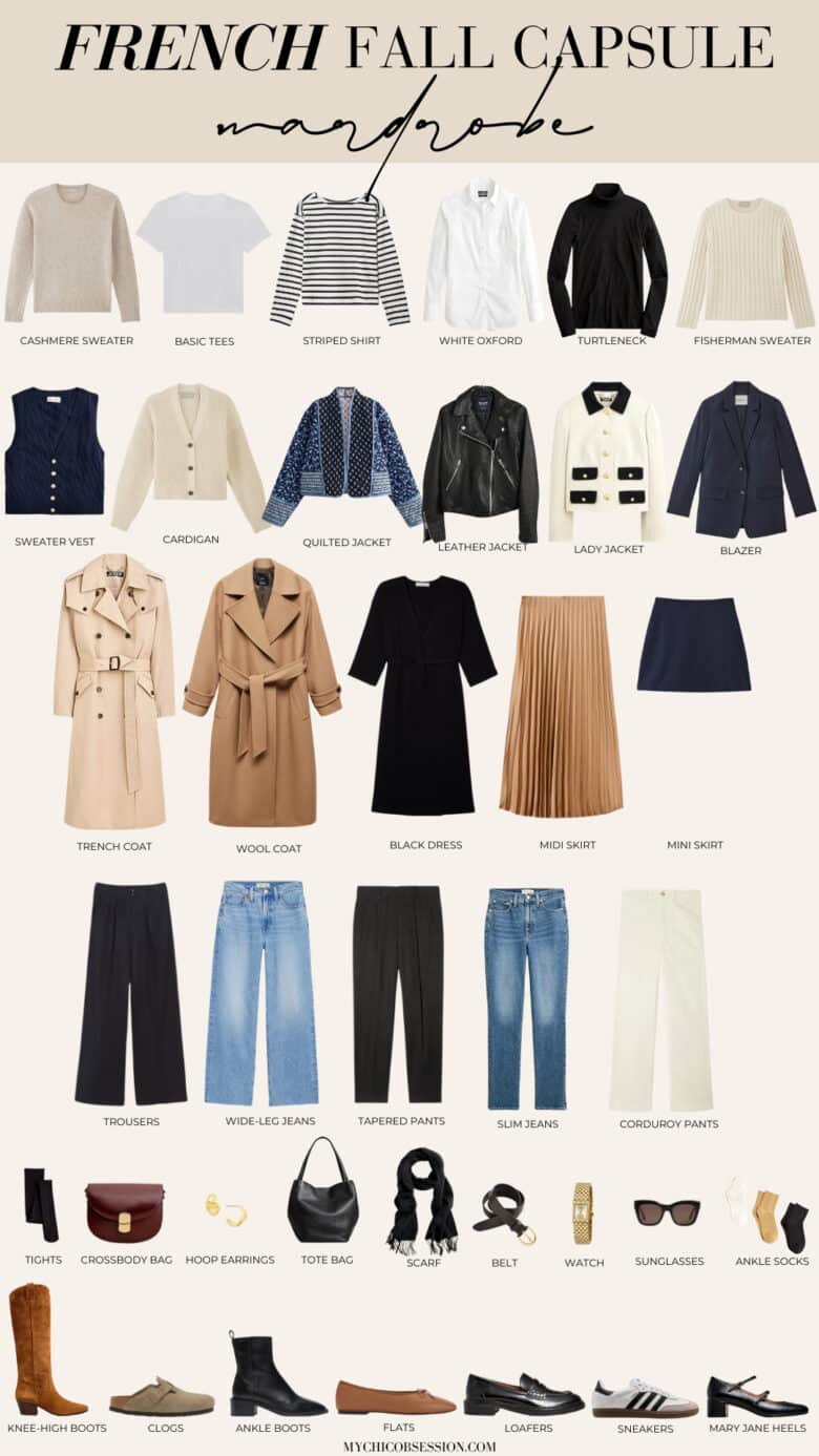 The Best French Capsule Wardrobe for a Classic Fall and Winter (With 40 ...