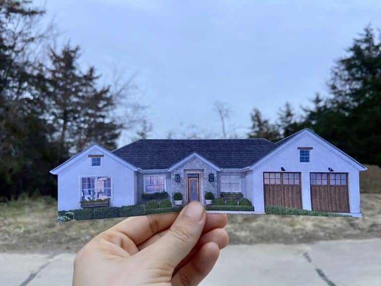 home build in front of land