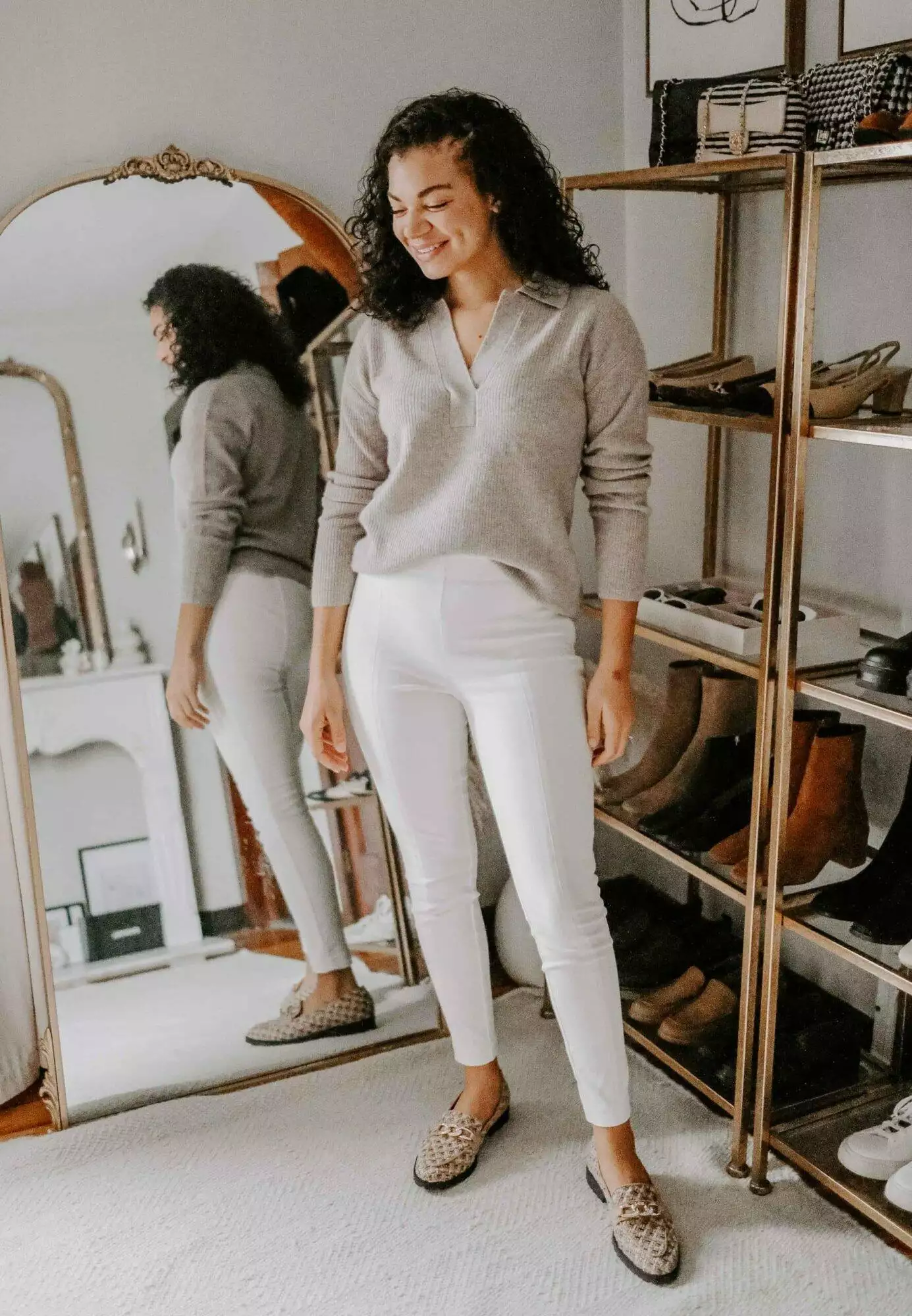 Tailored Wool Trousers with Cashmere Sweater