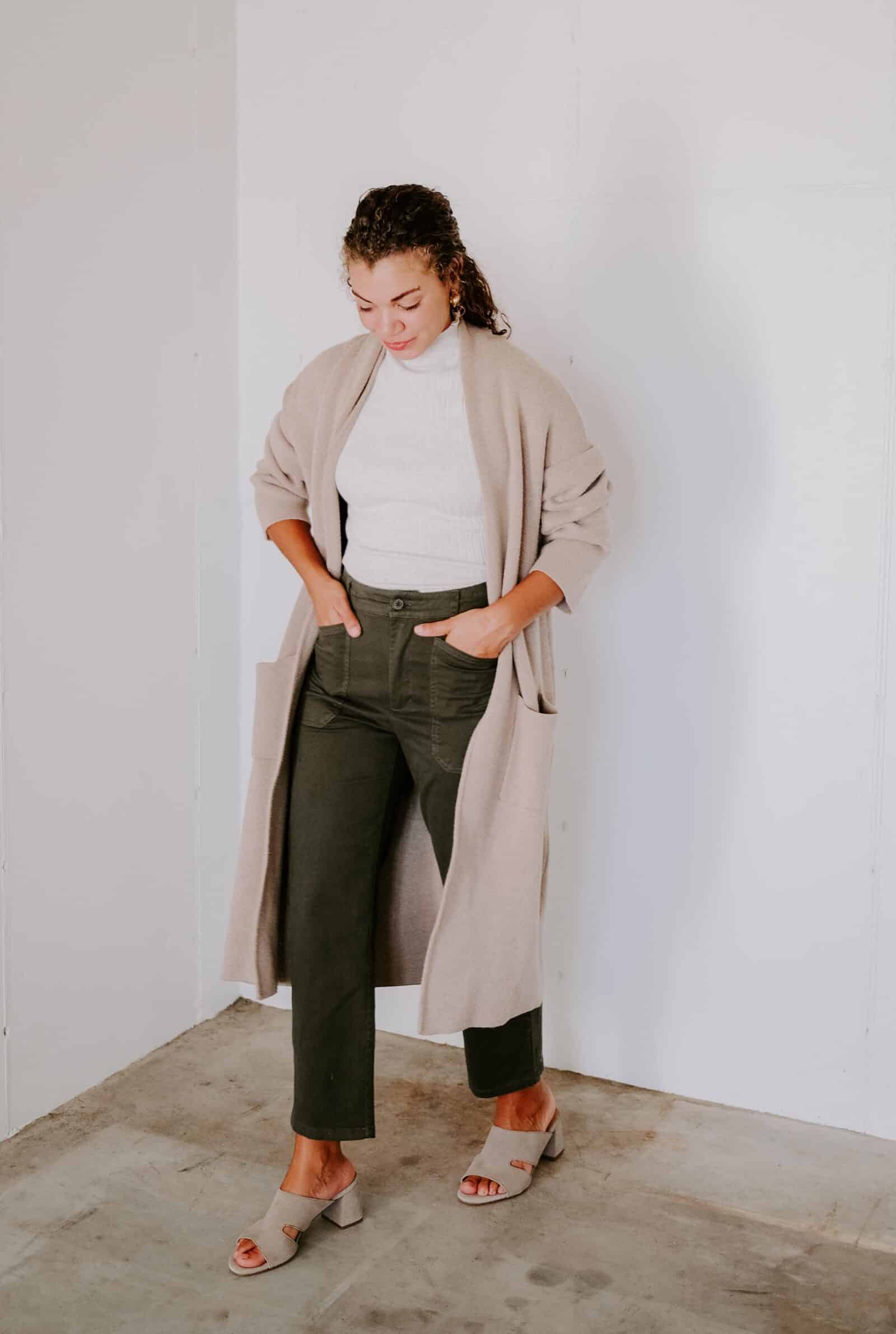 Olive Green high waist dress pants