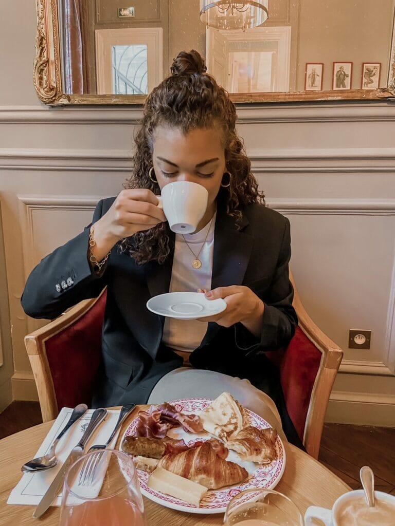at a coffee shop in Paris