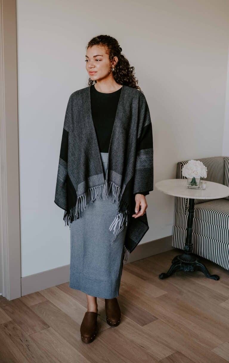poncho fall outfit