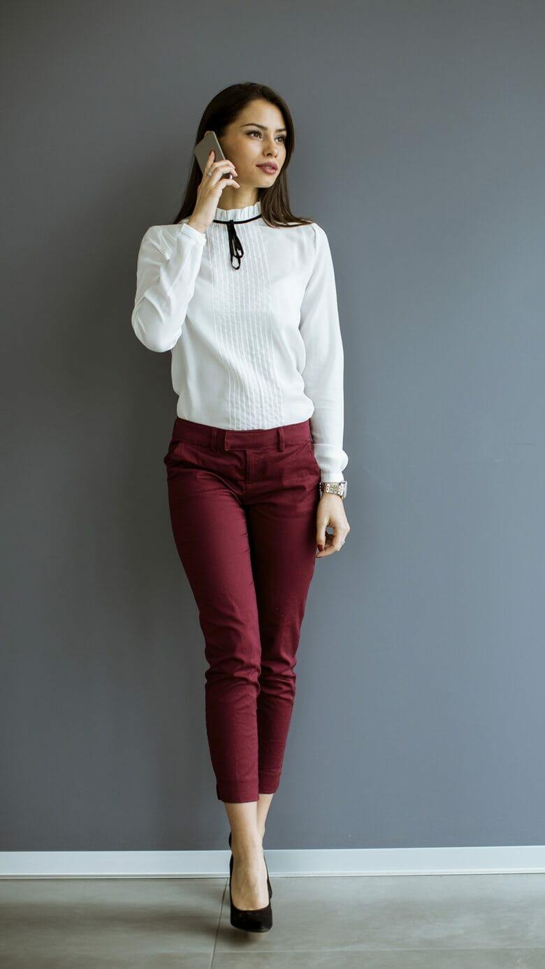 Putting On A Show Pants Set(Burgundy)