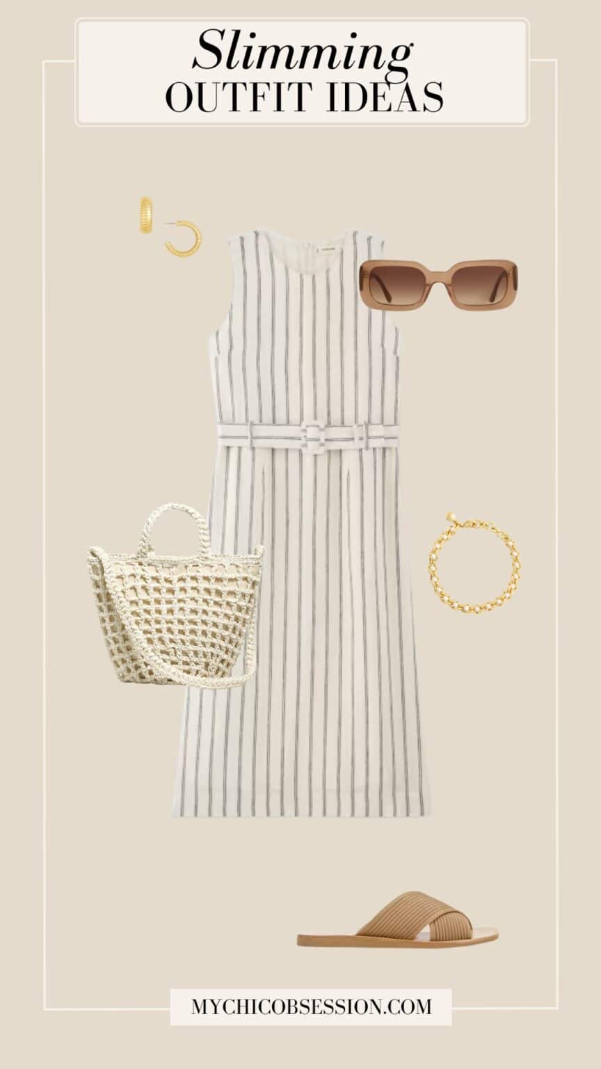 Big Pit Stripe Slimming Long sleeve Long Dress