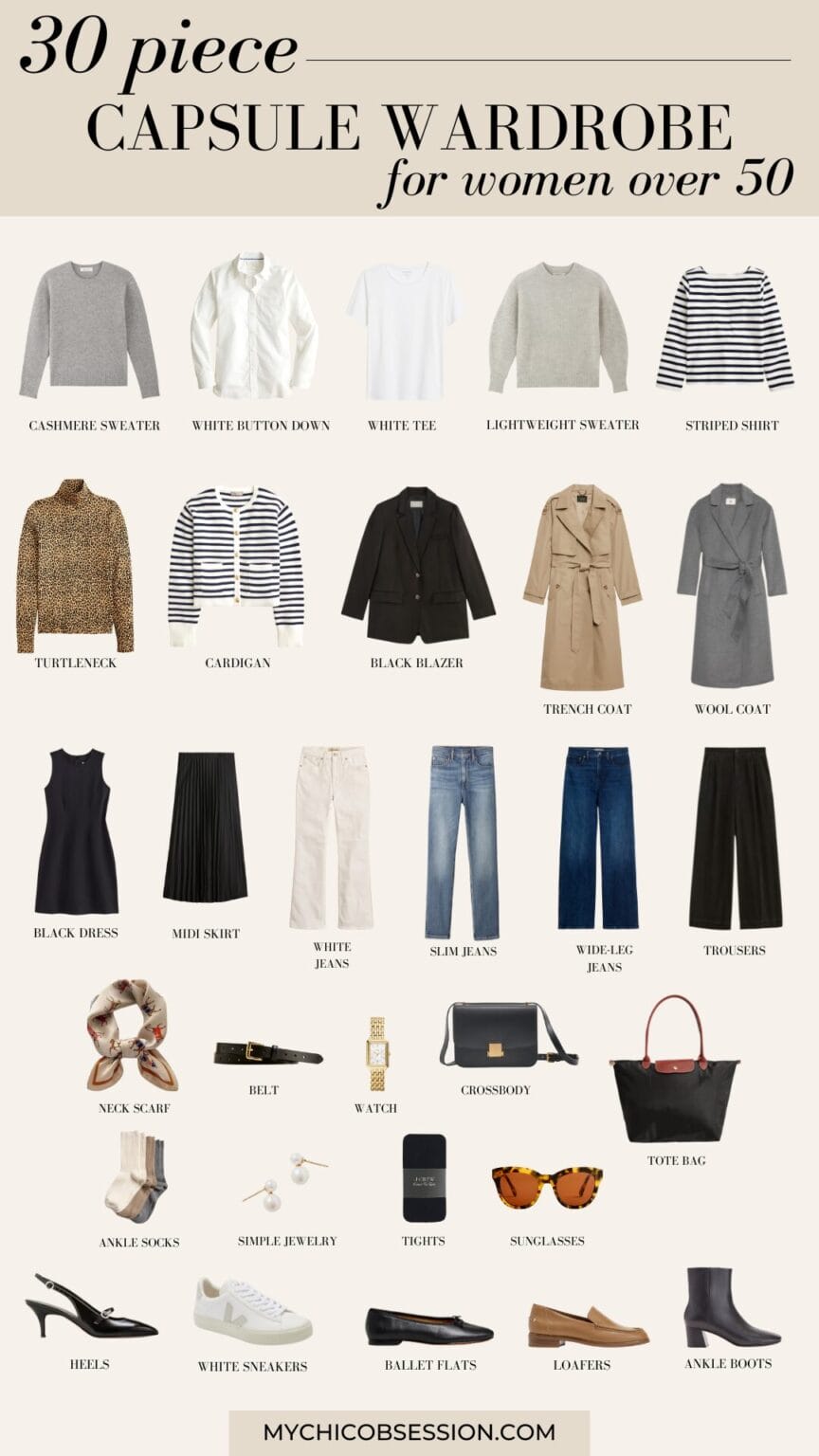 The 30 Must Have Pieces For A Capsule Wardrobe Over 50 My Chic Obsession