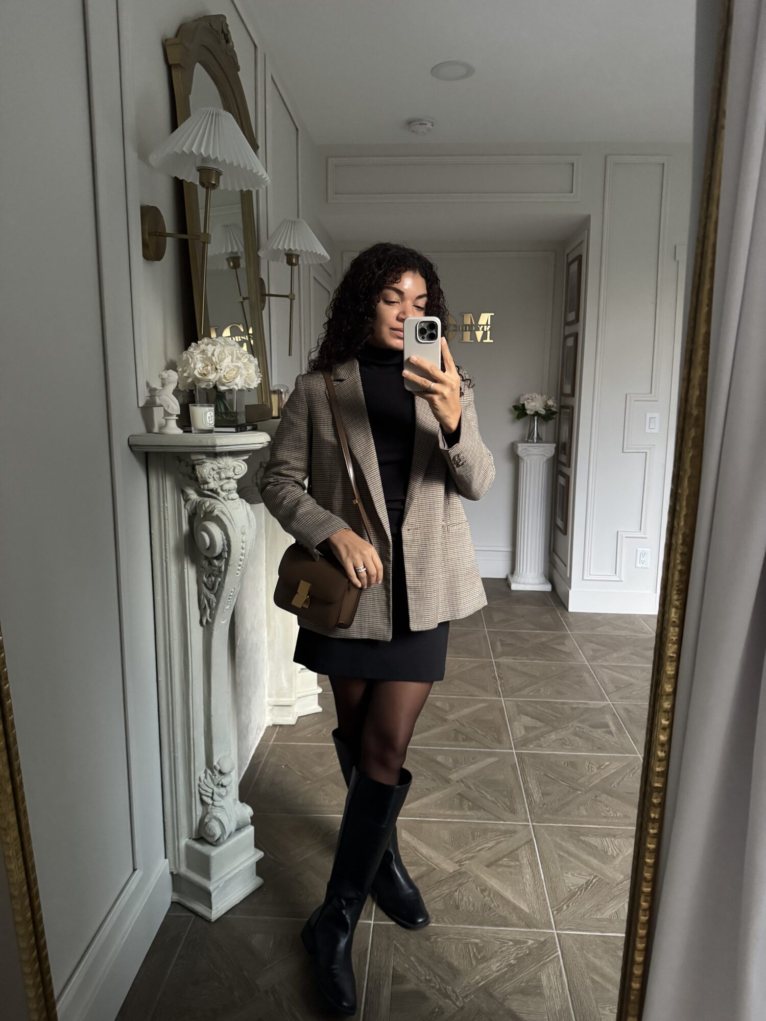 preppy skirt fall outfit