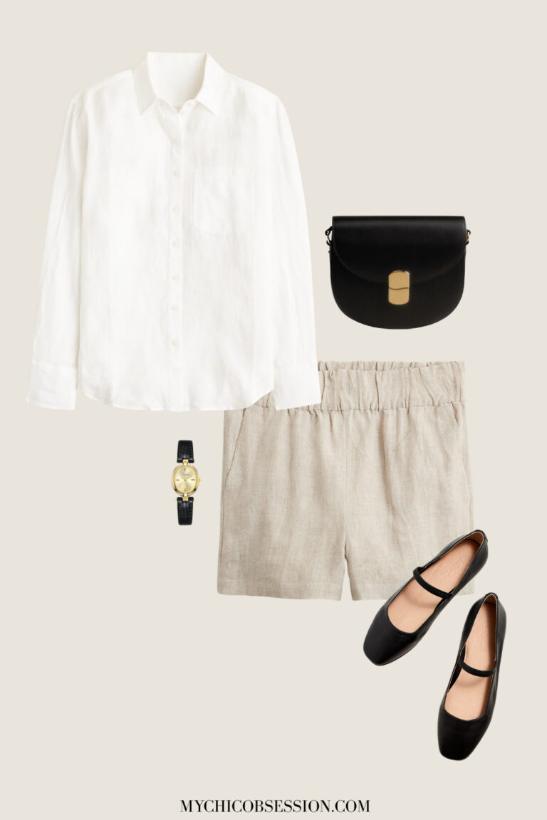 linen white button up outfit
