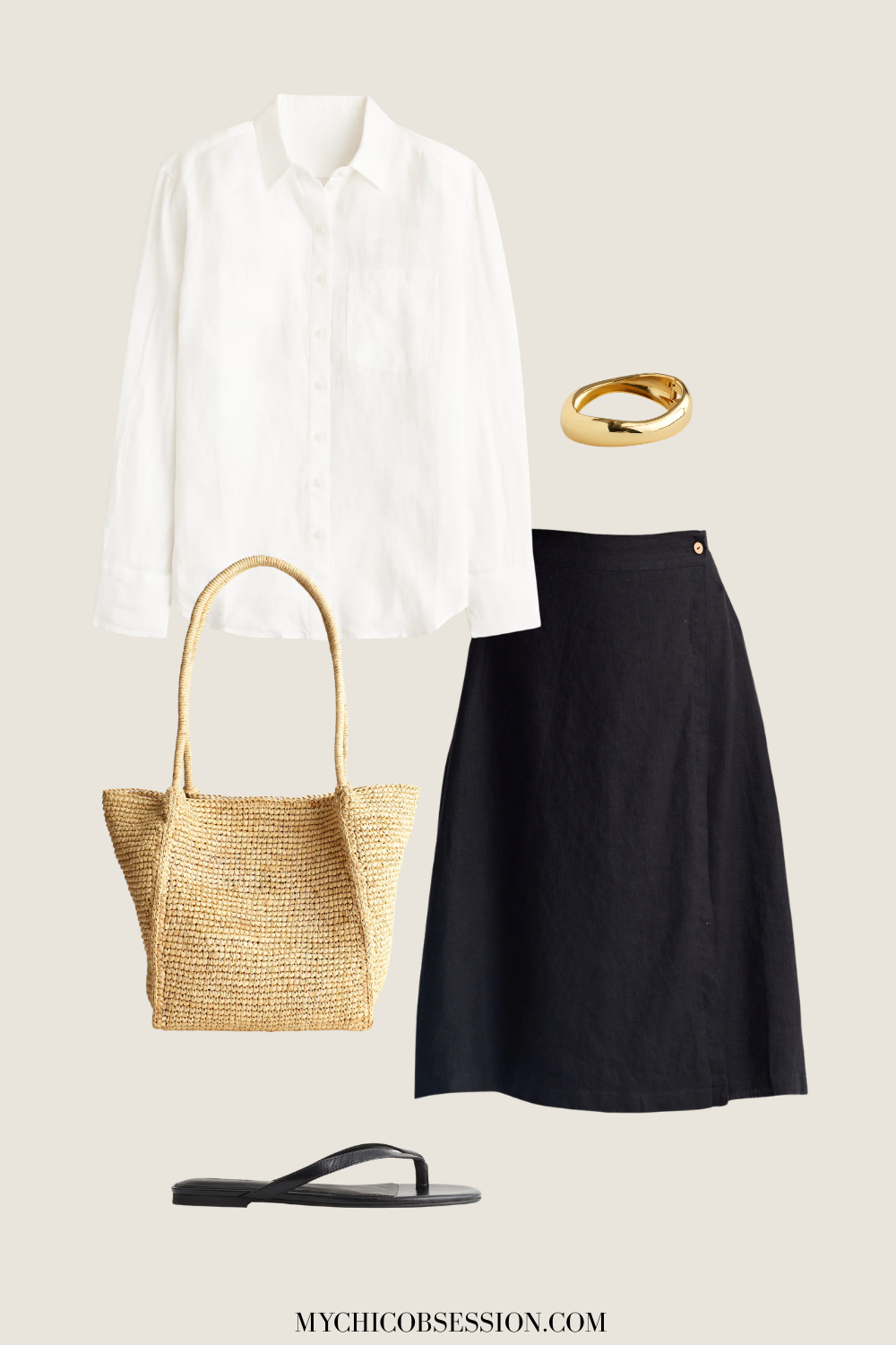 linen button up outfit