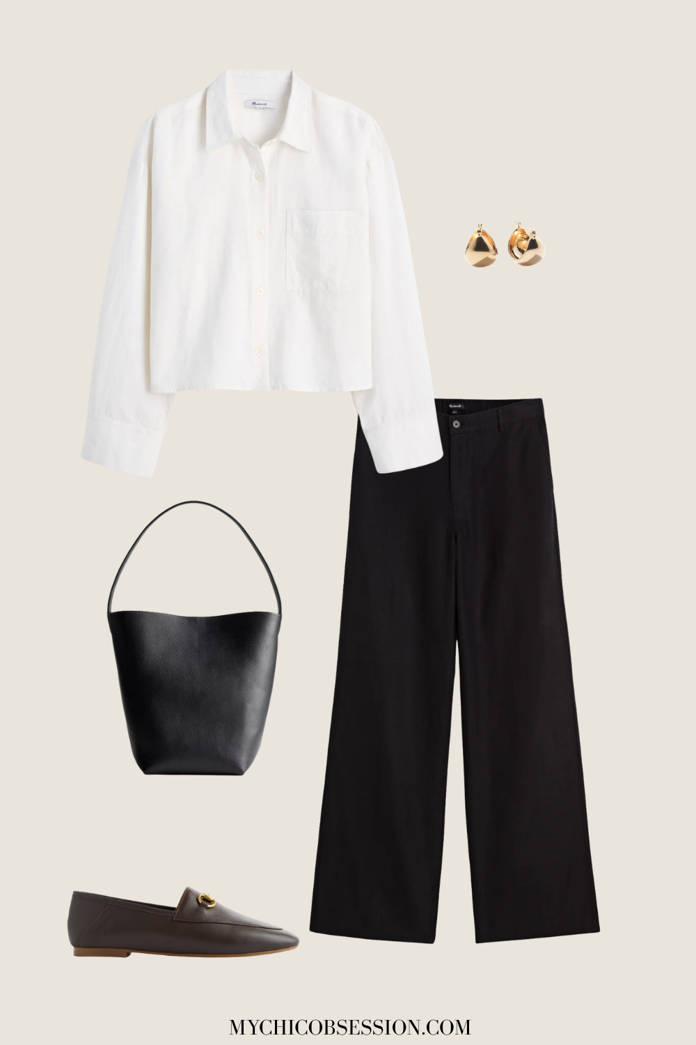 neutral linen outfit
