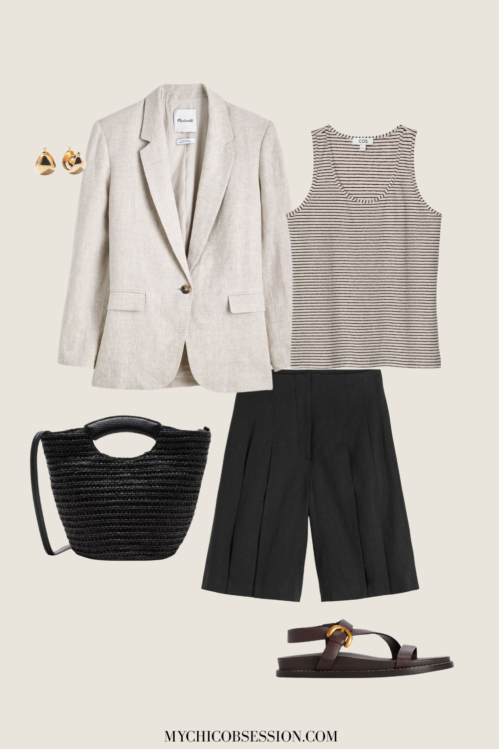 neutral linen outfit