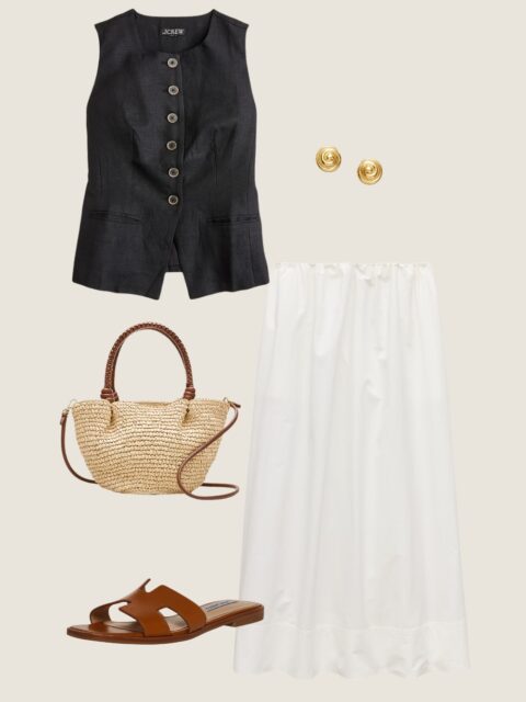 white skirt outfits